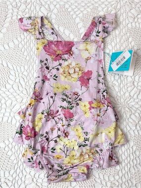 NWT Posh Peanut Baby Girl 18-24 Months Gaia Floral Ruffle Bubble Romper Sunsuit